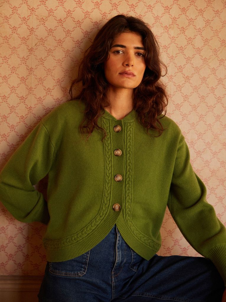 Gilet Long Femme En Cachemire Et Laine - Col V, Manches Longues, Taille Unique (tour De Poitrine 128 Cm)