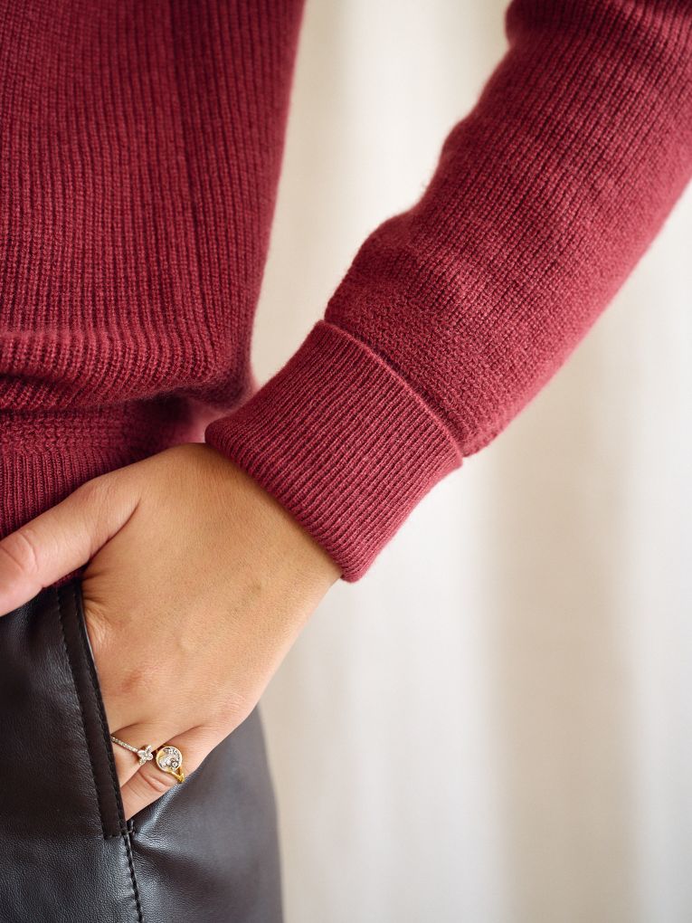 In the Style Plus - Exclusivité - Pull à col montant en maille - Imprimé léopard rose