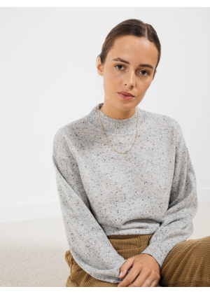 Pull Alpaga Moucheté Theory Gris - Taille XS, Col Rond, Doux, Neuf Avec étiquette