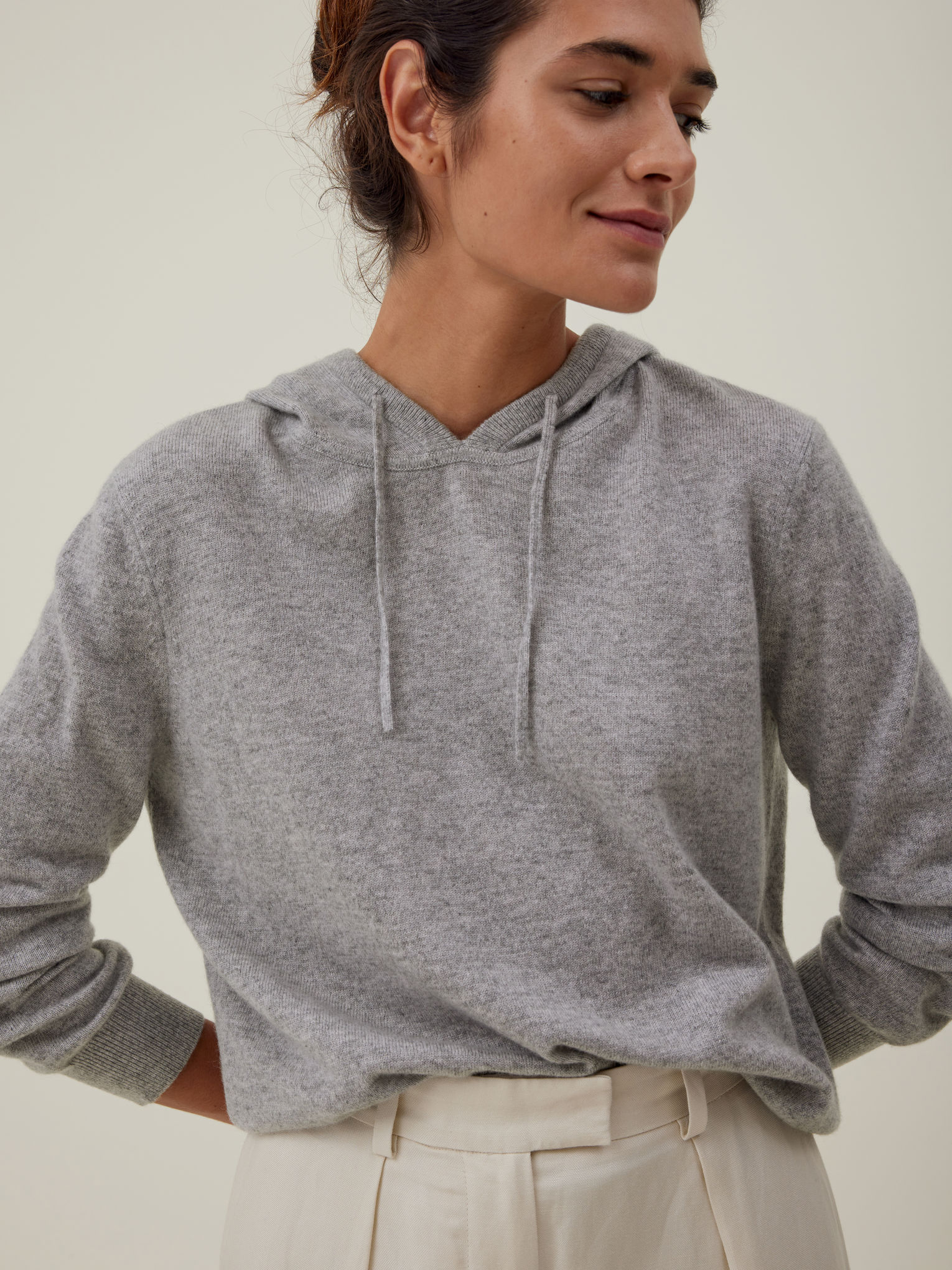 Pull Homme Moorer En Cachemire Gris Perlé - Taille S - Neuf Avec étiquettes