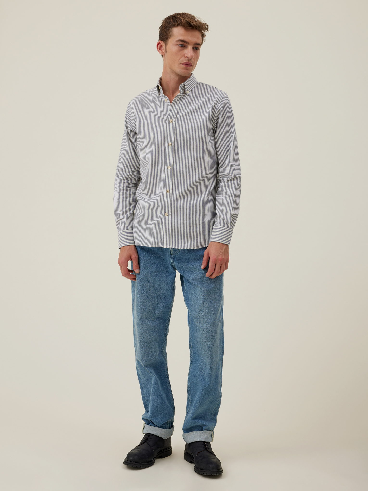 Chemise L.L. Bean Flanelle – Homme, Bleu Plaid, Boutonnée, Taille M (occasion Parfait état)
