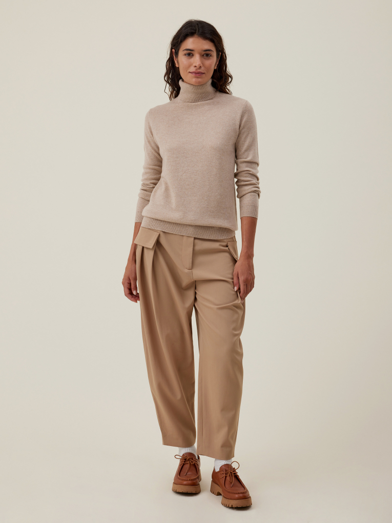 Pull épais En Cachemire Pour Femme - Col Haut, Manches Longues, Tricot Doux - Parfait Pour L'automne Et L'hiver