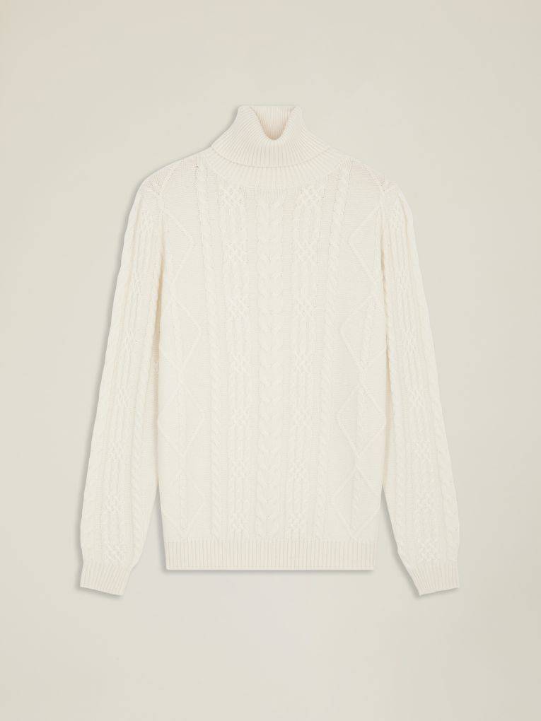 Col Roulé Pull Homme Blanc