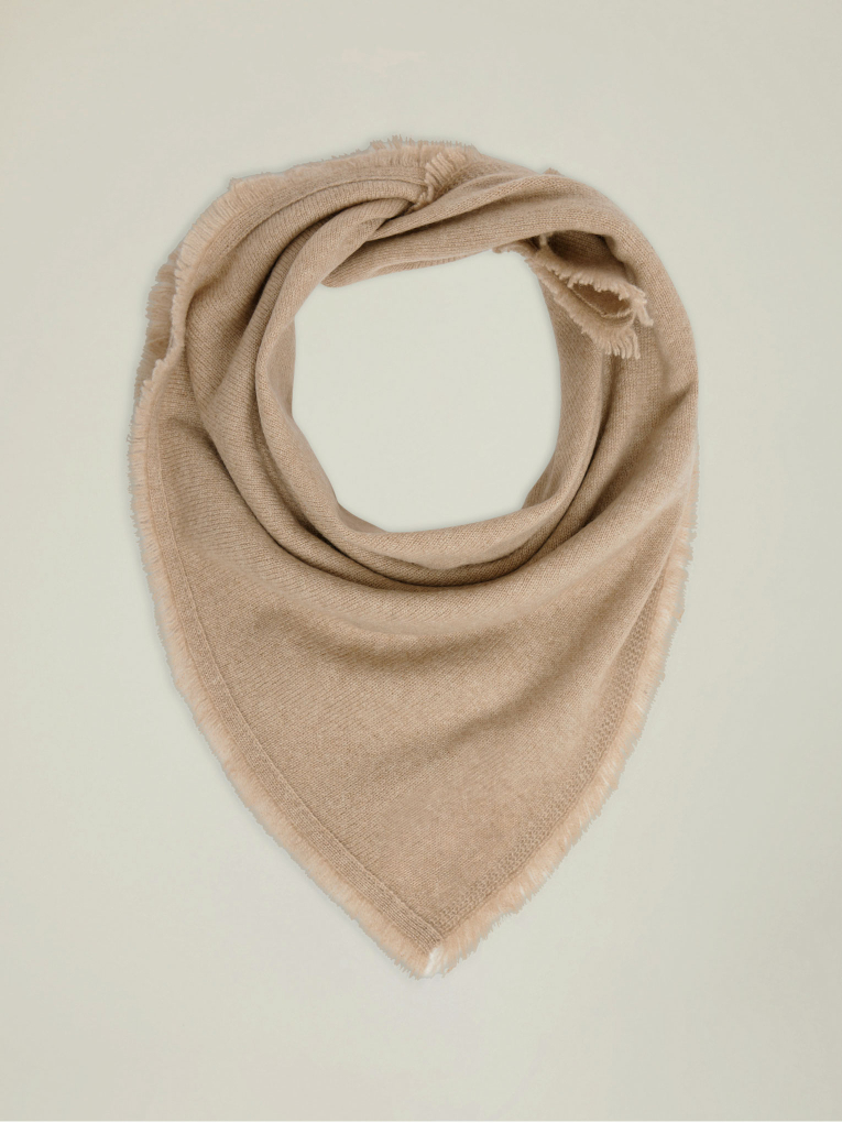 Fala - Bandana tricoté en 100% cachemire 2 fils beige