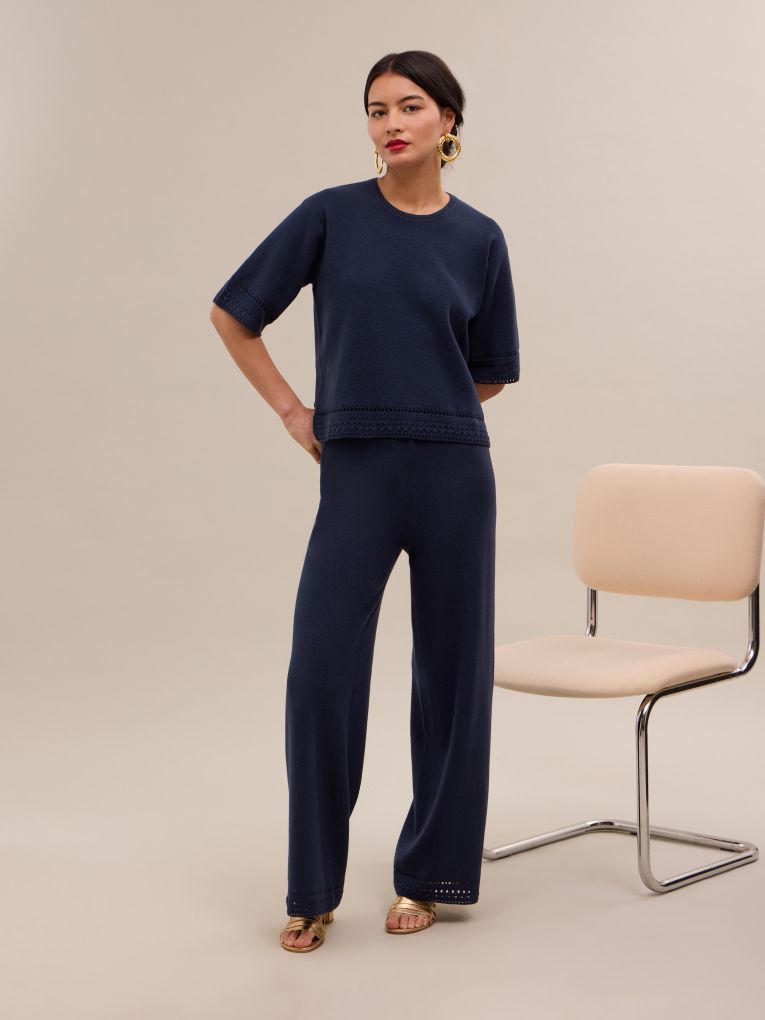 Pantalon Dolce & Gabbana Noir En Cachemire, Jambe Large Et évasée, Taille IT38/US4/XS, Neuf Avec étiquettes