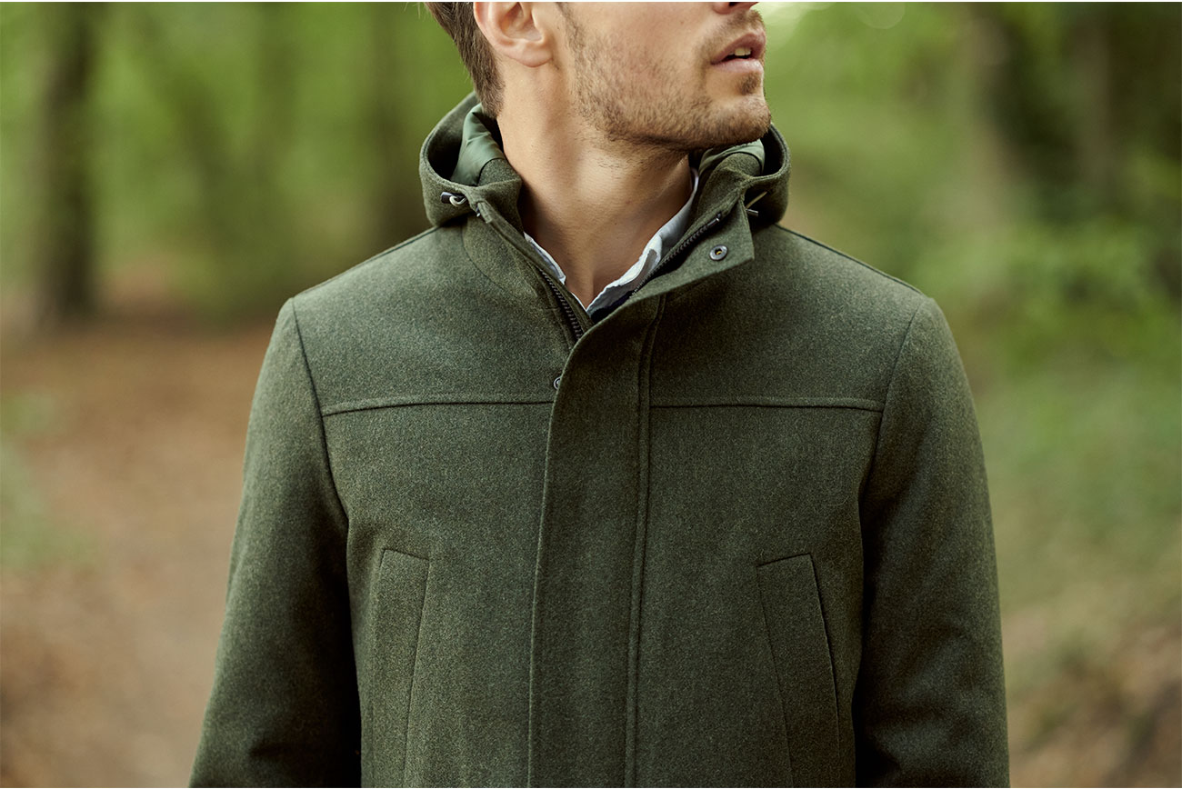 parka en laine homme